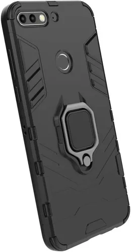 Vista 7 de LuluMain Compatible con Huawei Y7 Prime (2018), Nova 2 Lite, Honor 7C, funda de metal con agarre de anillo de apoyo duro