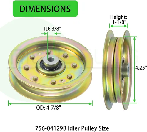 Vista 3 de 756-04129B Polea tensora para Cub Cadet 42" 50" RZT 50 LTX1040 1 Paquete