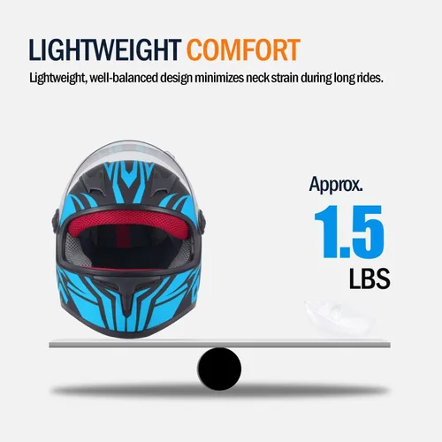Vista 5 de Casco de motocicleta de cara completa para niños, casco de motocicleta para niños, motocross, ATV, motocross, 4 ruedas, Street Racing Offroad, casco