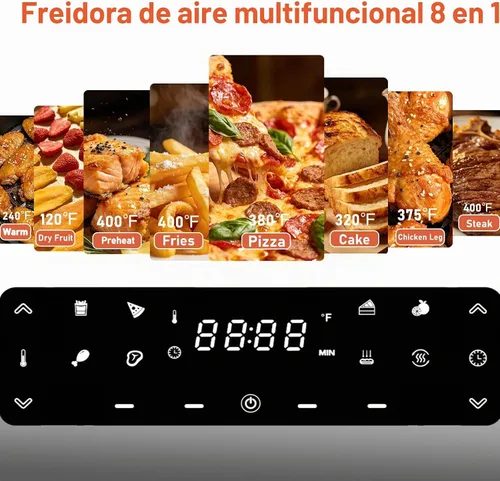 Vista 2 de Freidora de aire 8 en 1 calefacción superior e inferior, horno