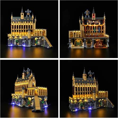 Vista 5 de Kyglaring Kit de iluminación LED compatible con Lego Hogwarts Castle The Great Hall 76435 Juego de bloques de construcción, control remoto mejorado