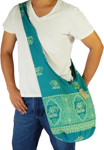 Vista 4 de Lovely Creations Hippie Boho New Elephant Crossbody Bohemia Gitana Sling Hombro Tamaño Grande