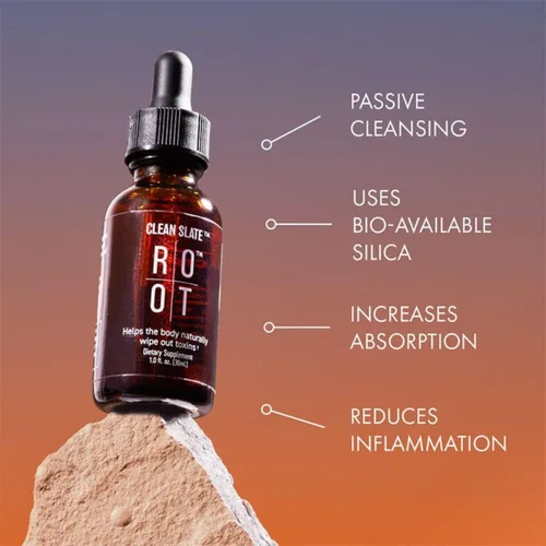 Vista 2 de Root Clean Slate por Dr. Rahm - Gotas de desintoxicación avanzada con ácido silícico biodisponible y vitamina C - Suplemento natural de limpieza