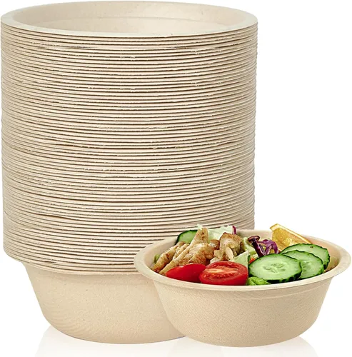 Vista 9 de ECOLipak Cuencos de papel de 12 onzas, [paquete de 150] cuencos de papel compostables a granel, cuencos de sopa desechables resistentes