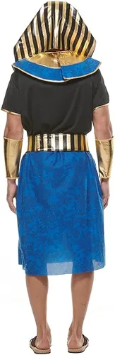 Vista 5 de EraSpooky Disfraz egipcio para hombre faraón antiguo egipcio vestido elegante de Egipto
