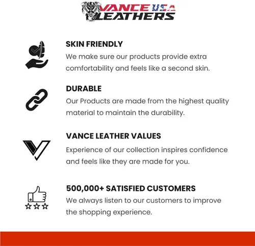 Vista 7 de Vance Leather s' Commuter Cafe Racer - Chaqueta de cuero para motocicleta con armadura para hombre
