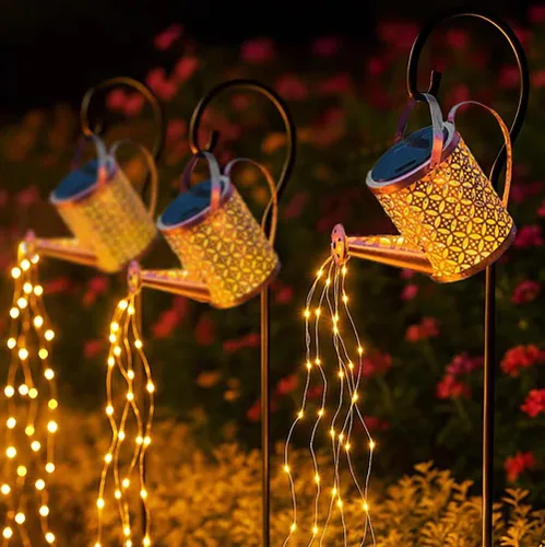 Vista 7 de B-Best Luces Solares para Exteriores Decoraciones de Jardín, Luz de Paisaje en Forma de Regadera Farol Colgante Grande, Decoración de Patio Exterior