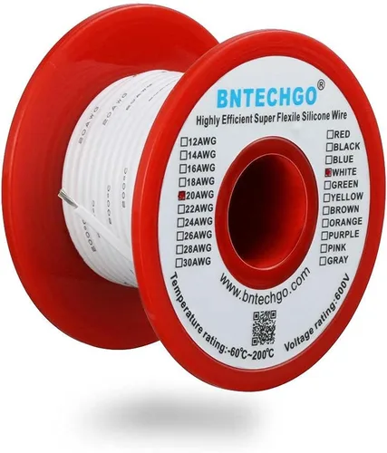 Vista 29 de BNTECHGO - Kit de cables de silicona de 7 colores calibre 20, cada uno de 25 pies de largo, cables de cobre estañado trenzados y flexibles