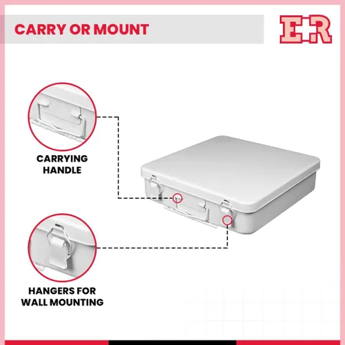Vista 4 de Ever Ready First Aid Caja de metal, No.24 – 10" x 10" x 2.5