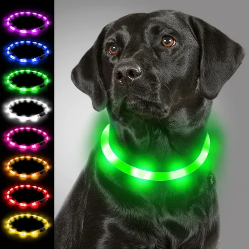 Vista 13 de Joytale - Collar de perro con luz LED, de silicona cortada para ajustar, resistente a la lluvia, color azul Soft Skin-Friendly Won't Chafe, 360°