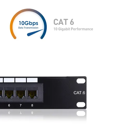Vista 5 de Cable Matters Panel de conexión de red de 24 puertos para montaje en rack o montaje en pared con certificación UL (panel de conexión Cat6) y soporte