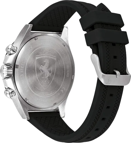 Vista 3 de Ferrari Pilota - Reloj de cuarzo de acero inoxidable con correa de silicona color negro 22 modelo 0830595