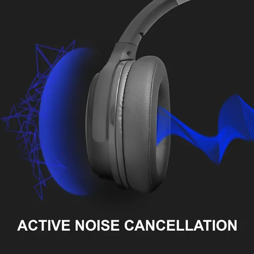 Vista 5 de Fisher Auriculares Pro Active con cancelación de ruido, auriculares inalámbricos Bluetooth 5.3, micrófono, auriculares ligeros y cómodos