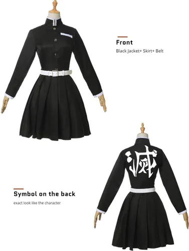 Vista 5 de Nuoqi Zentisu Tanjiro - Disfraz de cosplay para adulto de Giyuu Tomioka, traje de Shinobu, anime, Halloween
