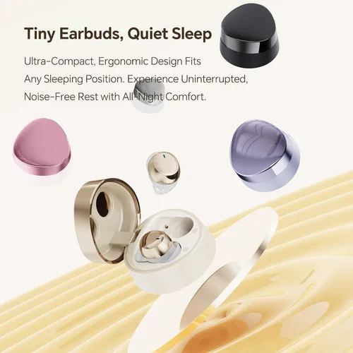Vista 2 de Xmenha Mini auriculares invisibles para dormir de lado, auriculares inalámbricos Bluetooth para dormir, auriculares pequeños con cancelación