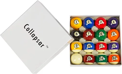 Vista 4 de Collapsar Juego de bolas de billar de grado AAA, tamaño y peso reglamentario de 2-1/4 pulgadas, 16 bolas de resina (varios estilos disponibles)