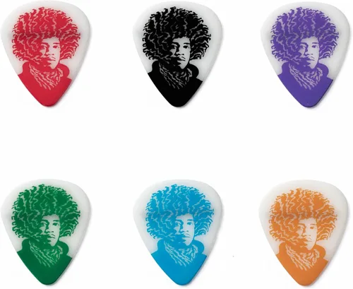 Vista 2 de JIM DUNLOP JVHPT03M John Van Hamersveld Jimi Pick - Lata, surtido, mediano, 6 púas/lata