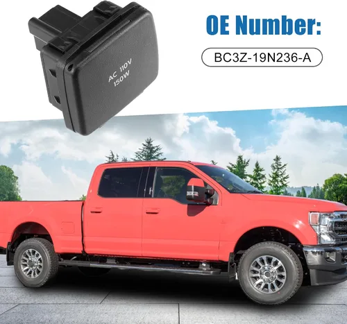 Vista 2 de Consola central Toma de corriente trasera Enchufe 110V 150W BC3Z-19N236-A Toma de corriente eléctrica para Ford F-350 Super Duty 2011-2015