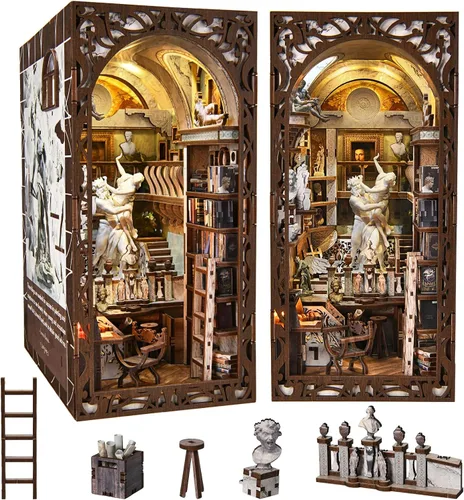 Vista 17 de MiniCity Aerospace Foundry DIY Book Nook Kit, Librero Inserto con LED Fundición aeroespacial