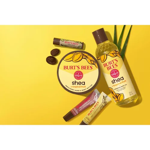 Vista 8 de Burt's Bees Manteca de karité + frutas tropicales indulgente para manos y cuerpo, no grasa, rica en antioxidantes para una piel brillante,