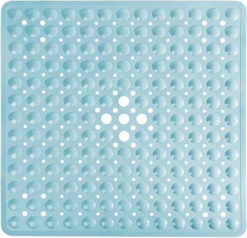 Vista 11 de Yimobra Tapete para ducha antideslizante, 21 x 21 pulgadas, tapete cuadrado suave para ducha con ventosas y agujeros de drenaje, tapetes para baño