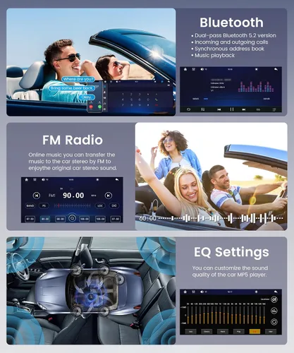 Vista 6 de Radio de coche de doble DIN de 7 pulgadas, radio de pantalla táctil