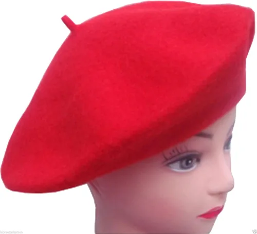 Vista 64 de Boina de lana francesa para mujer, gorra de invierno clásica de color sólido