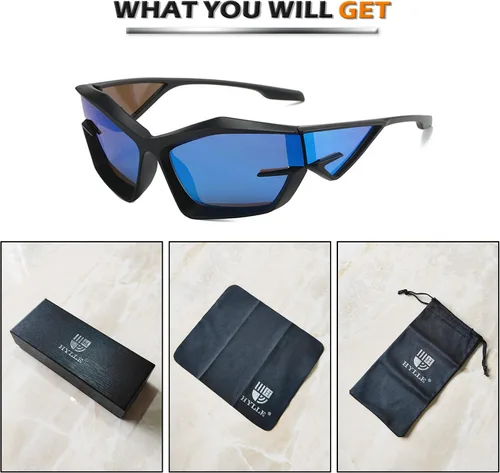Vista 6 de Y2K Wrap Around Sunglasses for Men Women Trendy Design Futuristic Sports Fashion Eyewear