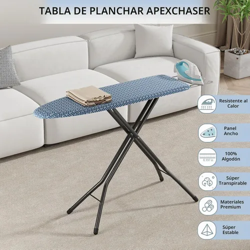 Vista 9 de APEXCHASER Tabla de planchar plegable tamaño matrimonial 43 x 13, altura Azul