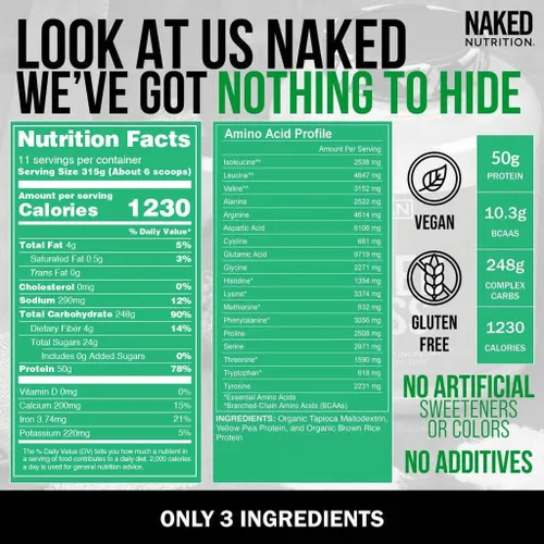 Vista 3 de NAKED Paquete de proteínas sin soja: masa vegana de 8 libras y 2 libras de PB