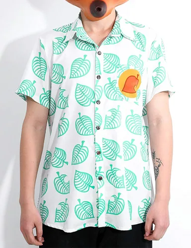 Vista 3 de YuDanae Camisa unisex para cosplay, disfraz de manga corta, con botones, para adultos, niños, hombres, mujeres, niñas y niños