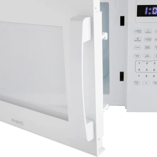 Vista 4 de Avanti Horno de microondas compacto de 1000 vatios para encimera con 9 ajustes de cocción preestablecidos, descongelación rápida y por peso, panel