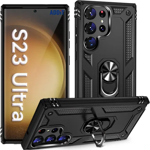 Vista 11 de ADDIT Funda S23 para Samsung Galaxy S23 de 6.1 pulgadas, con anillo de soporte, soporte ajustable, grado militar, protección resistente, a prueba