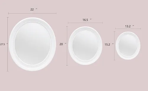Vista 4 de OIGUMR Espejo de pared para baño, espejo ovalado (negro, 15.2 x 13.2 pulgadas)