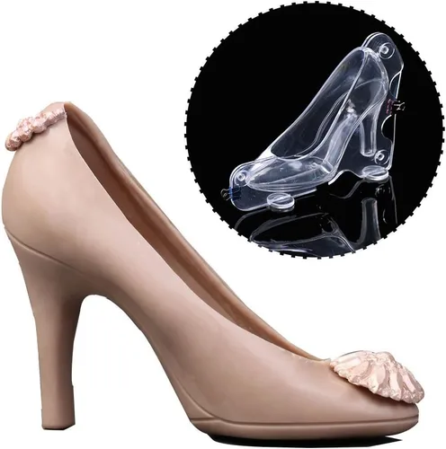 Vista 2 de KALAIEN Zapatos de tacón alto Chocolate Candy Molde Bundle Moldeo 3D Moldes de pastel de fondant Tamaño grande