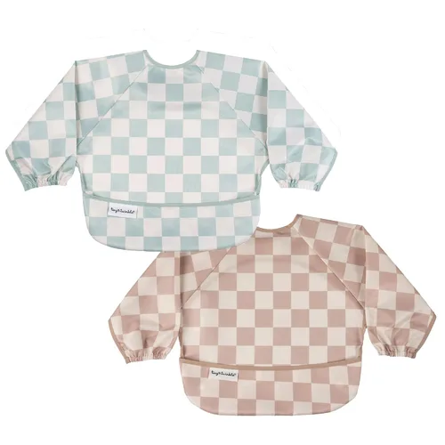 Vista 38 de Tiny Twinkle Babero de manga larga para bebés y niños pequeños Paquete de 2 baberos impermeables para comer, lavable a máquina y artículos