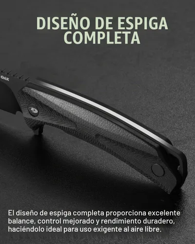 Vista 7 de Mossy Oak Cuchillo de hoja fija para exteriores, 8 pulgadas Full Tang D2 Steel Knife with Kydex Sheath, G10 Handle Camping Survival Knife for