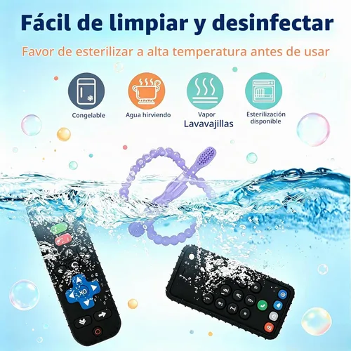Vista 6 de ZOEDO Juguetes de Dentición para Bebés, Juguetes de Dentición en Forma de Control Remoto, Mordedor de Celular para Bebés, Juguete para Morder