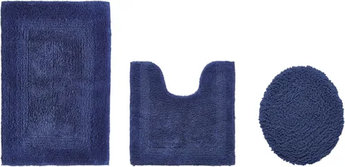 Vista 112 de Better Trends - Juego de 2 alfombras de baño 100% algodón, extra suaves, con borlas, de 17" x 24", alfombra de baño superabsorbente y reversible