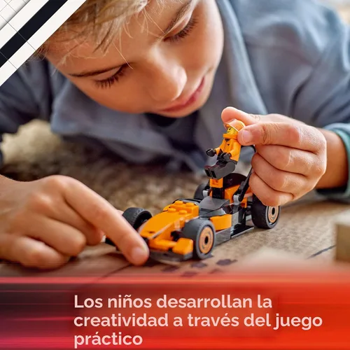 Vista 5 de LEGO City Piloto de F1 con coche de carreras de McLaren - Kit de construcción de coche modelo juguete para niños, niños y niñas, edades 6+