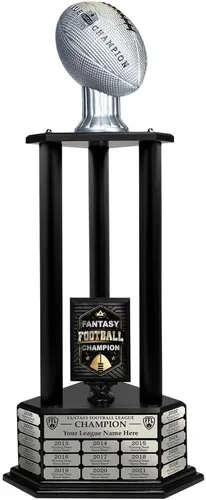 Vista 12 de TrophySmack Perpetual Fantasy Football Trophy - Ganador del premio del trofeo de campeonato personalizable Grabado gratuito hasta 19 años