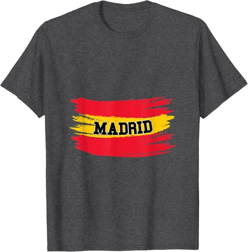 Vista 23 de Camiseta familiar de España Madrid con bandera española envejecida, Negro