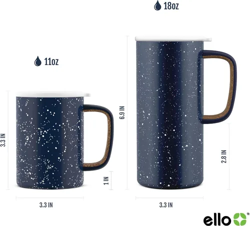 Vista 4 de Taza de viaje Ello Campy de acero inoxidable y hermético al vacío.