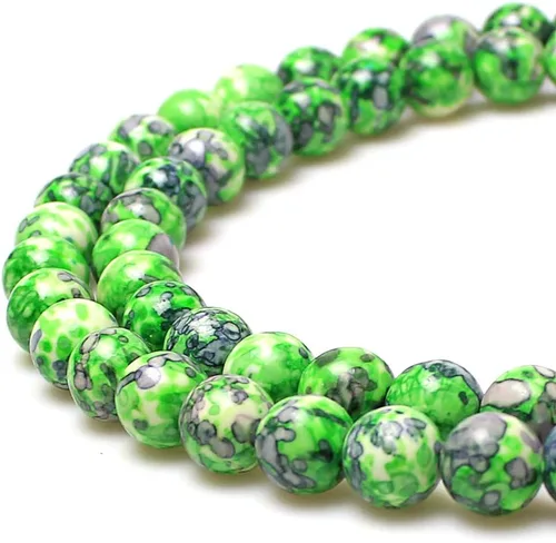 Vista 8 de Cuentas naturales de jade africano rojo redondo para hacer joyería, cuentas sueltas para pulseras y collares (4 mm)
