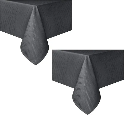 Vista 12 de Tektrum Paquete de 2 manteles cuadrados resistentes de 70 x 70 pulgadas, elegantes manteles de jacquard con tejido de gofre, impermeable, resistente