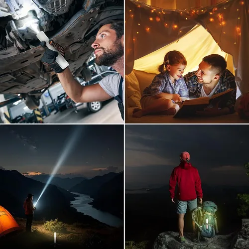 Vista 9 de Allspark - Luz de camping plegable recargable con soporte, impermeable, colgante LED, luces de tienda de campaña magnéticas, regulables, con trípode