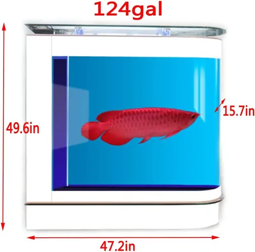 Vista 2 de Kit de Acuario Vertical de Lujo Tanque de Peces Grande 124Gal Acuario de Vidrio Grande Glsaa Bar Mesa blanco 2