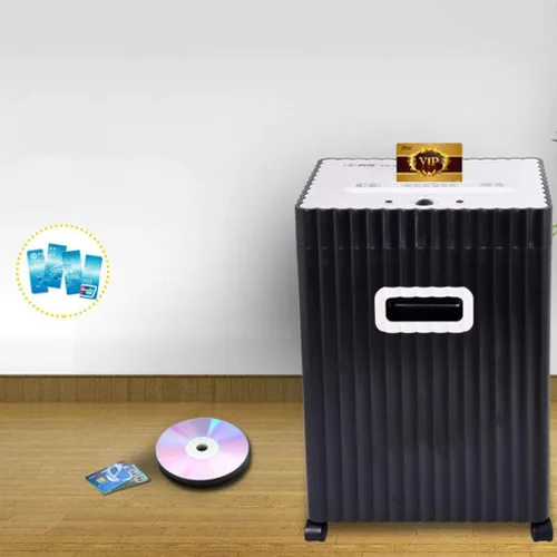 Vista 4 de Trituradora de papel microcortada de alta seguridad, tarjetas de crédito/grapas/clips para uso en oficina y hogar
