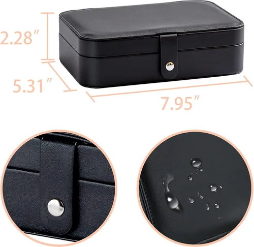 Vista 3 de Kendal Travel Jewelry Box, Small Portable Jewelry Organizer Mini Jewelry Case for Women, Earing Organizer, Leather Portable Jewelry Storage Boxes