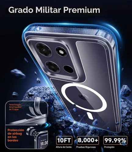 Vista 6 de FNTCASE Funda magnética transparente para Motorola Moto G-Power-2026/2025 transparente (A-Clear)